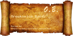 Oreskovics Bató névjegykártya
